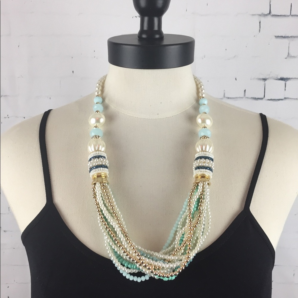 Multi strand pearl necklace